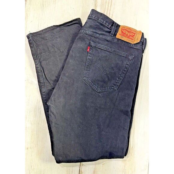 Levi's 501 Black Denim Mes Button Fly Straight Leg Denim Jeans Size 44W X 32L - Picture 1 of 7